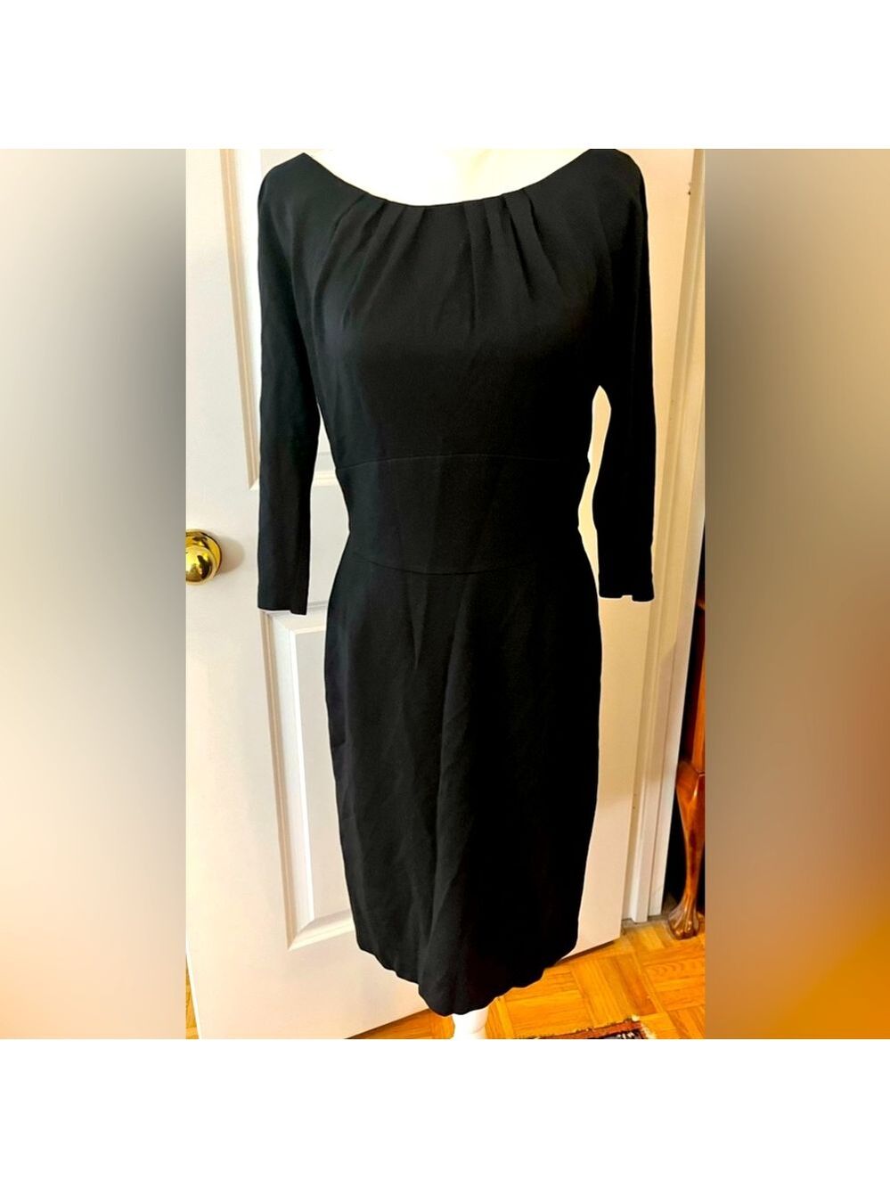 Trina Turk Black, 3/4 Sleeve Boat Neck Midi, size 8
